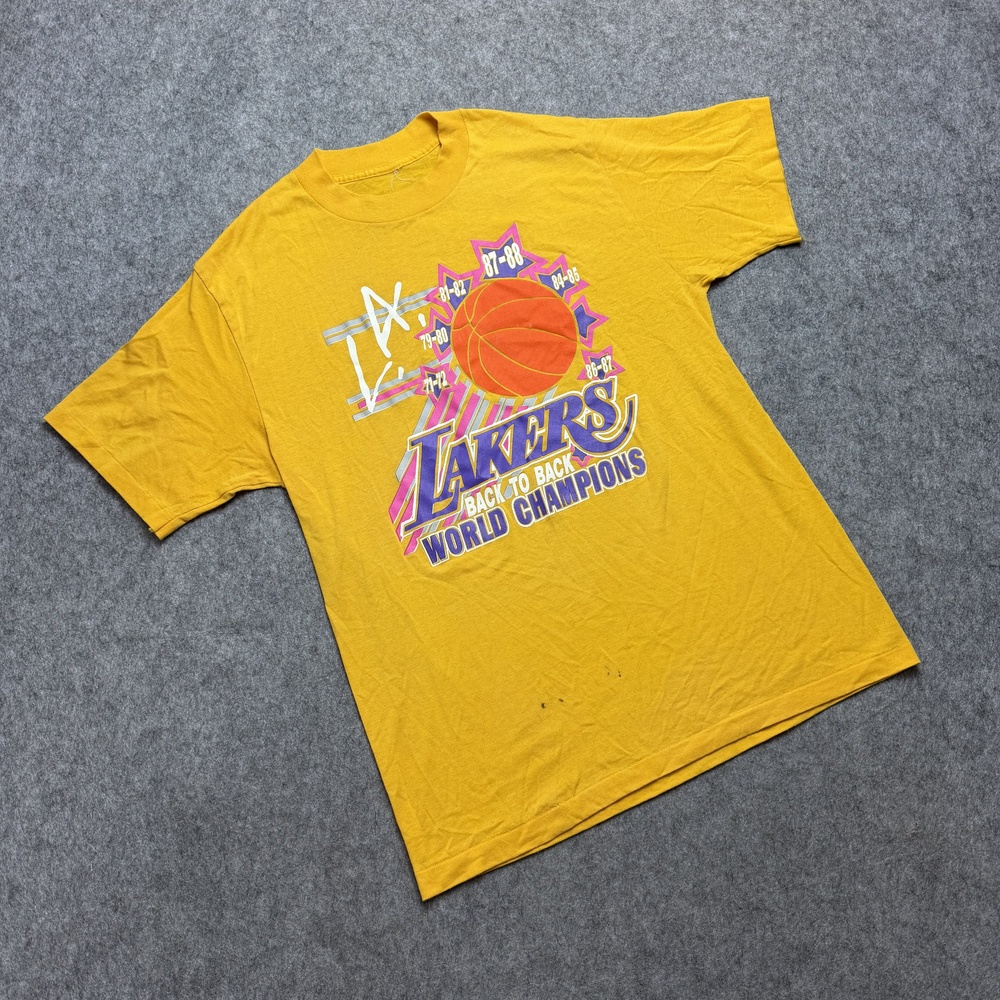 Vintage Los Angeles Lakers Shirt Mens Single Stitch NBA Basketball Champ Tee 80s